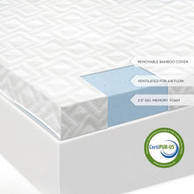 Load image into Gallery viewer, 2.5 INCH GEL MEMORY FOAM MATTRESS TOPPER